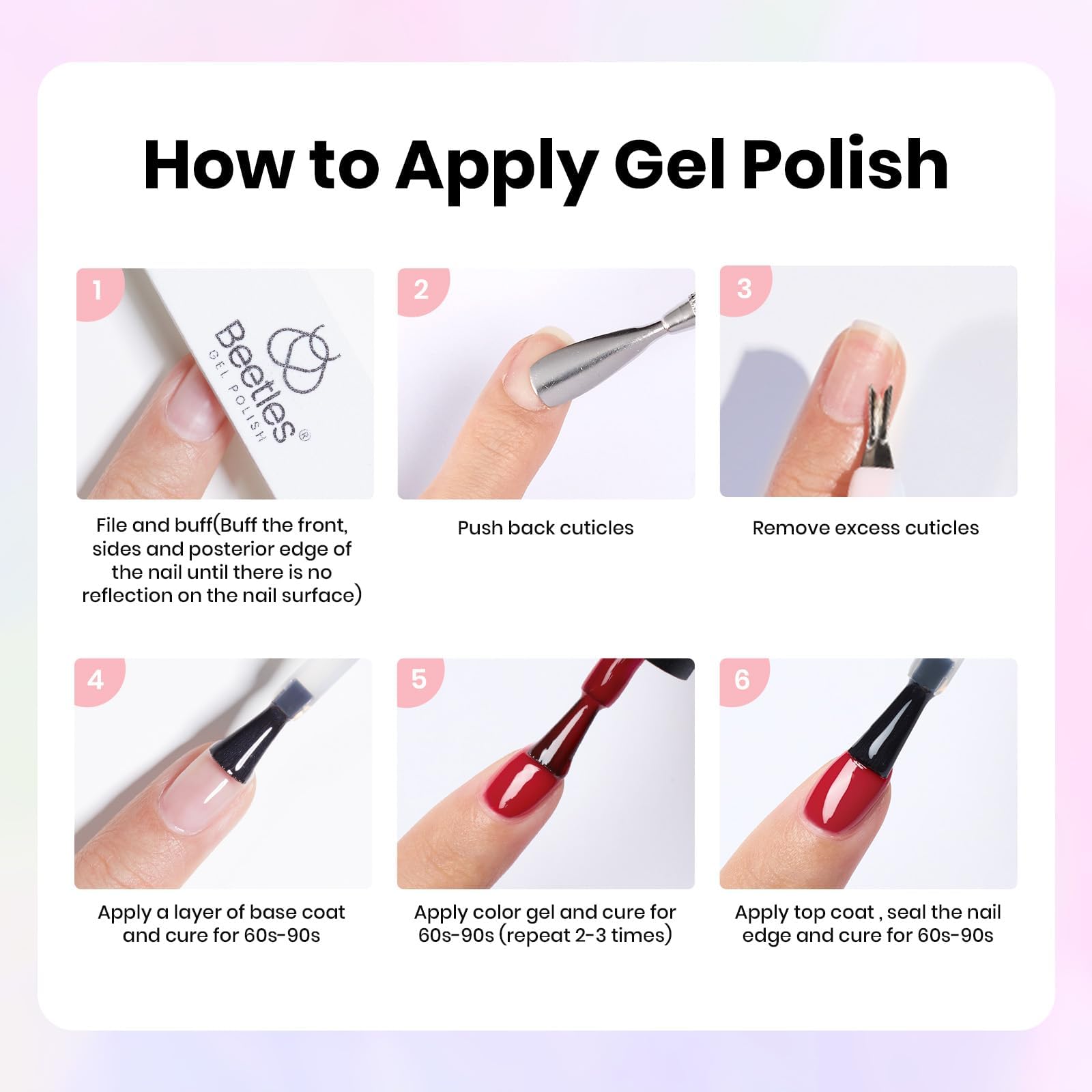 Beetles professional nail lamp speeds curing and even results.