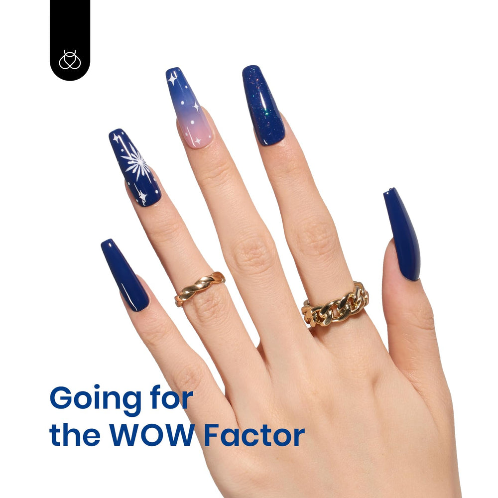 Beetles Gel Polish Midnight Navy Swatches reveal deep blue shade with smooth coverage.