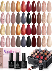 Beetles Gel Nail Polish Set shows 20 colors for versatile at-home manicures.