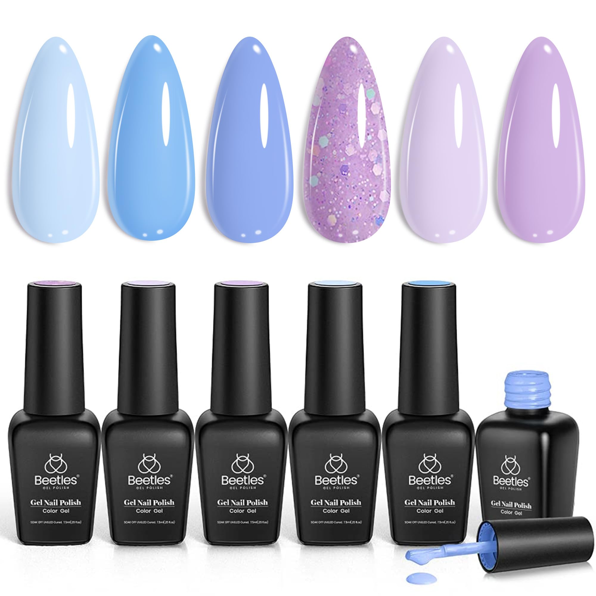 Beetles Gel Nail Polish Set bottle close-up shows glossy finish