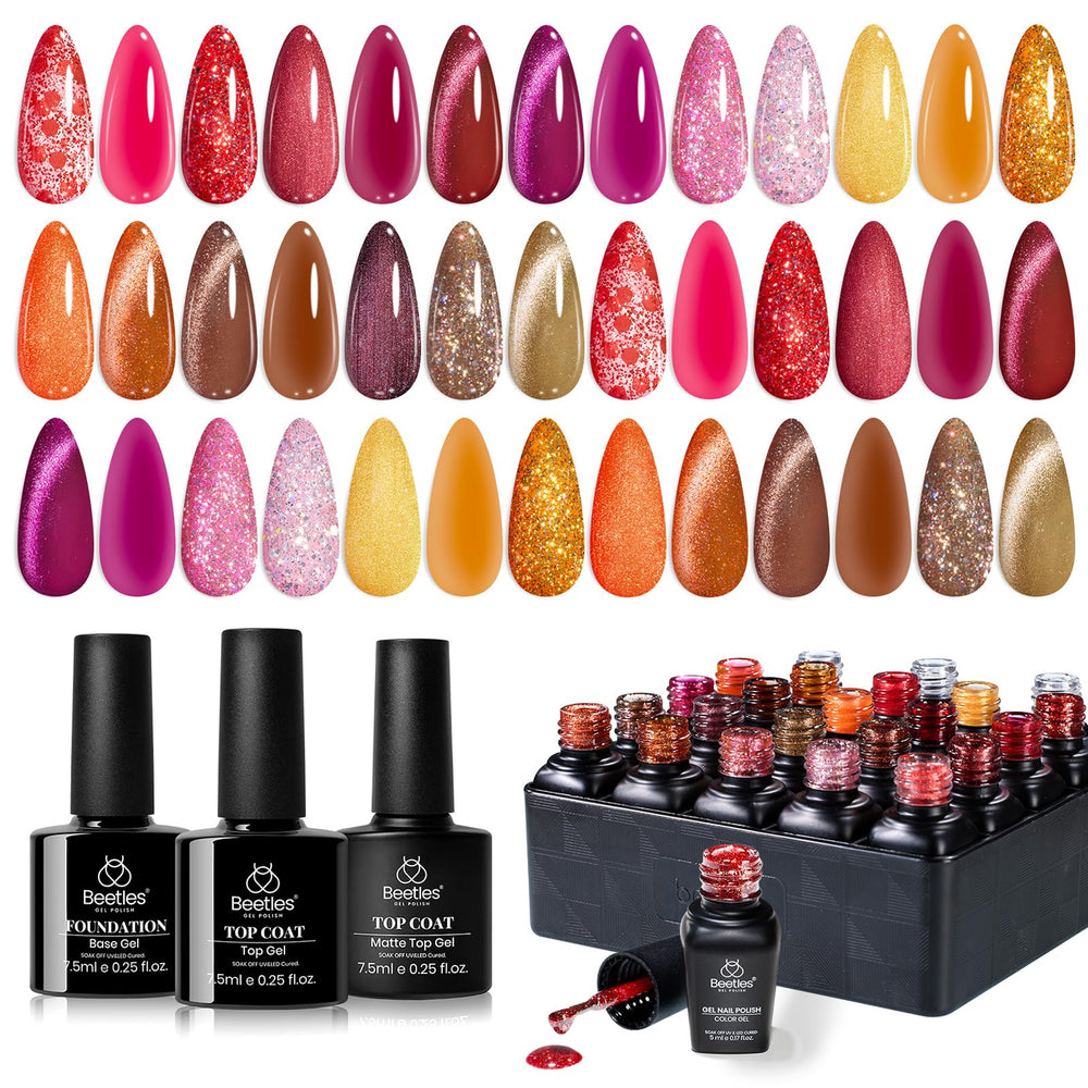 Beetles Gel Nail Polish Set Cat Eye Bloom for shifting glow and depth