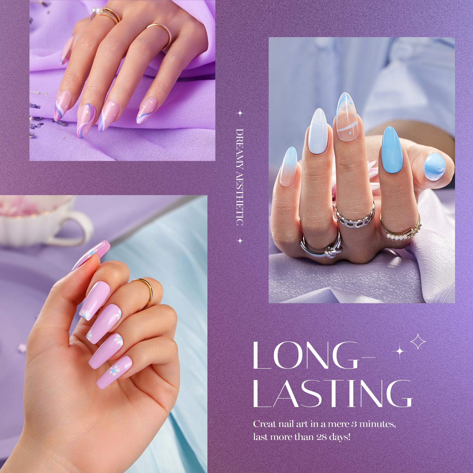 Beetles Gel Nail Polish Set LED curing image highlights quick manicure routine