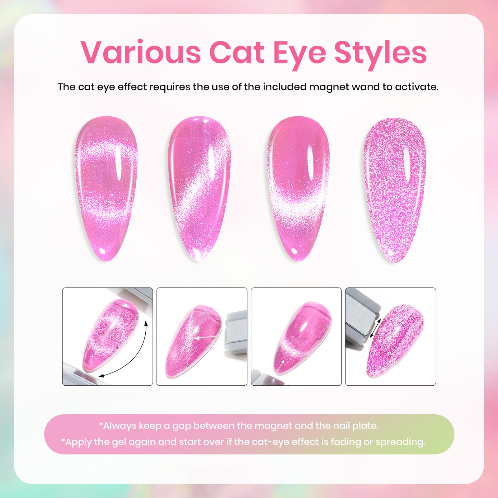 Beetles Gel Nail Polish Set pink and purple glitter shades.