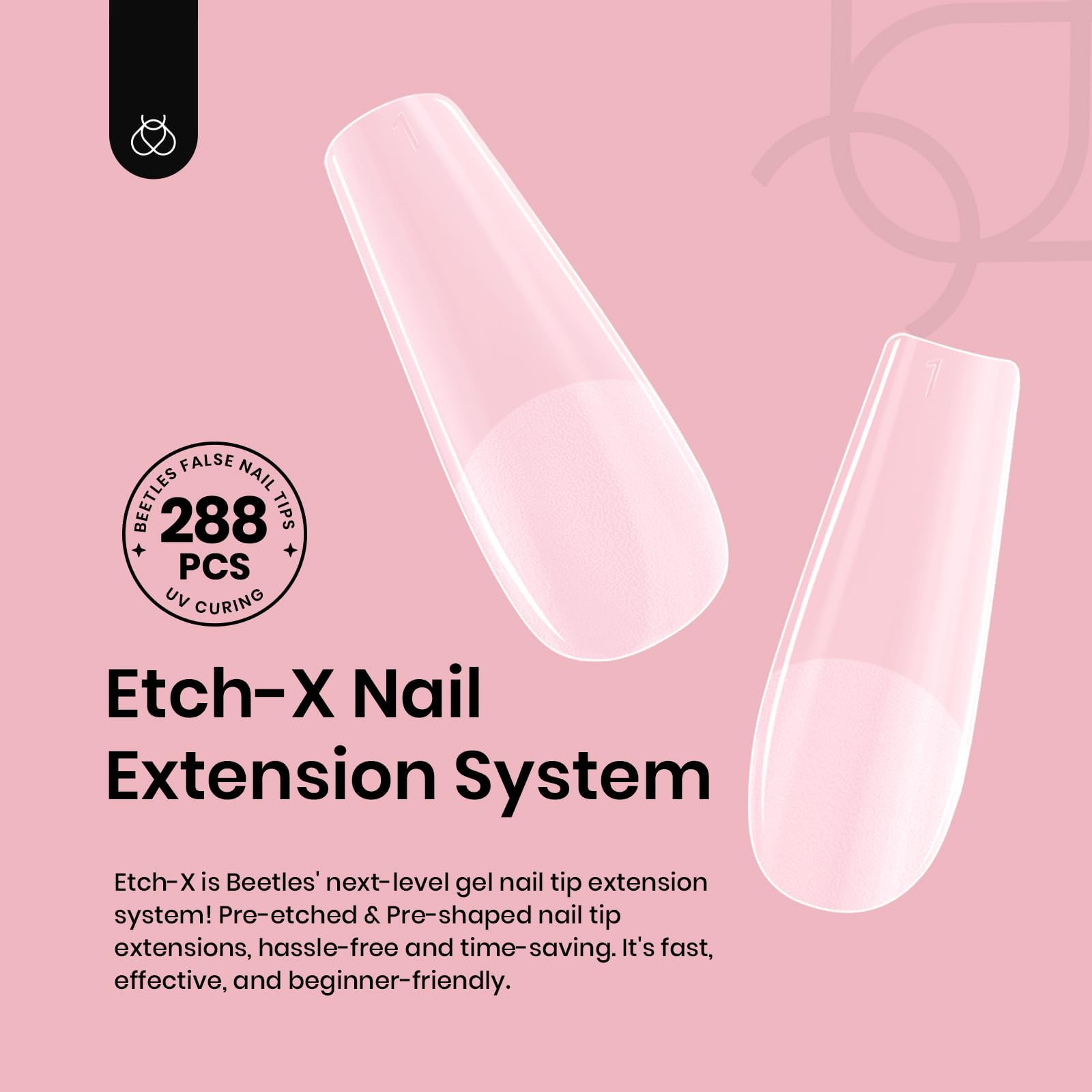 Beetles Gel Nail Tips in 10 sizes for precise fit and quick nail art setup.