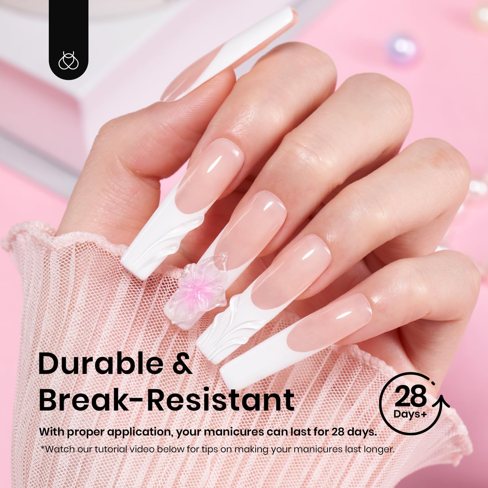 Beetles Gel Nail Tips break-resistant formula supports longer wear.