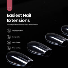 Beetles Gel Nail Tips clear full-cover press-on for smooth, durable nails