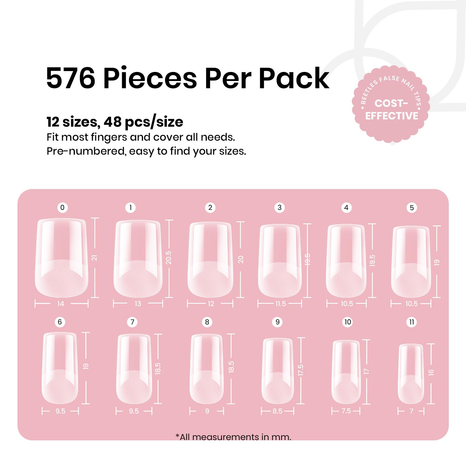 Beetles Gel Nail Tips clear translucent canvas for custom nail art