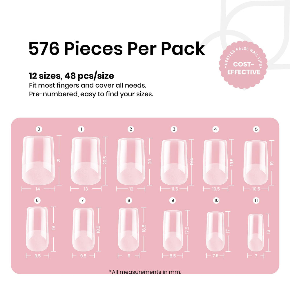 Beetles Gel Nail Tips clear translucent canvas for custom nail art