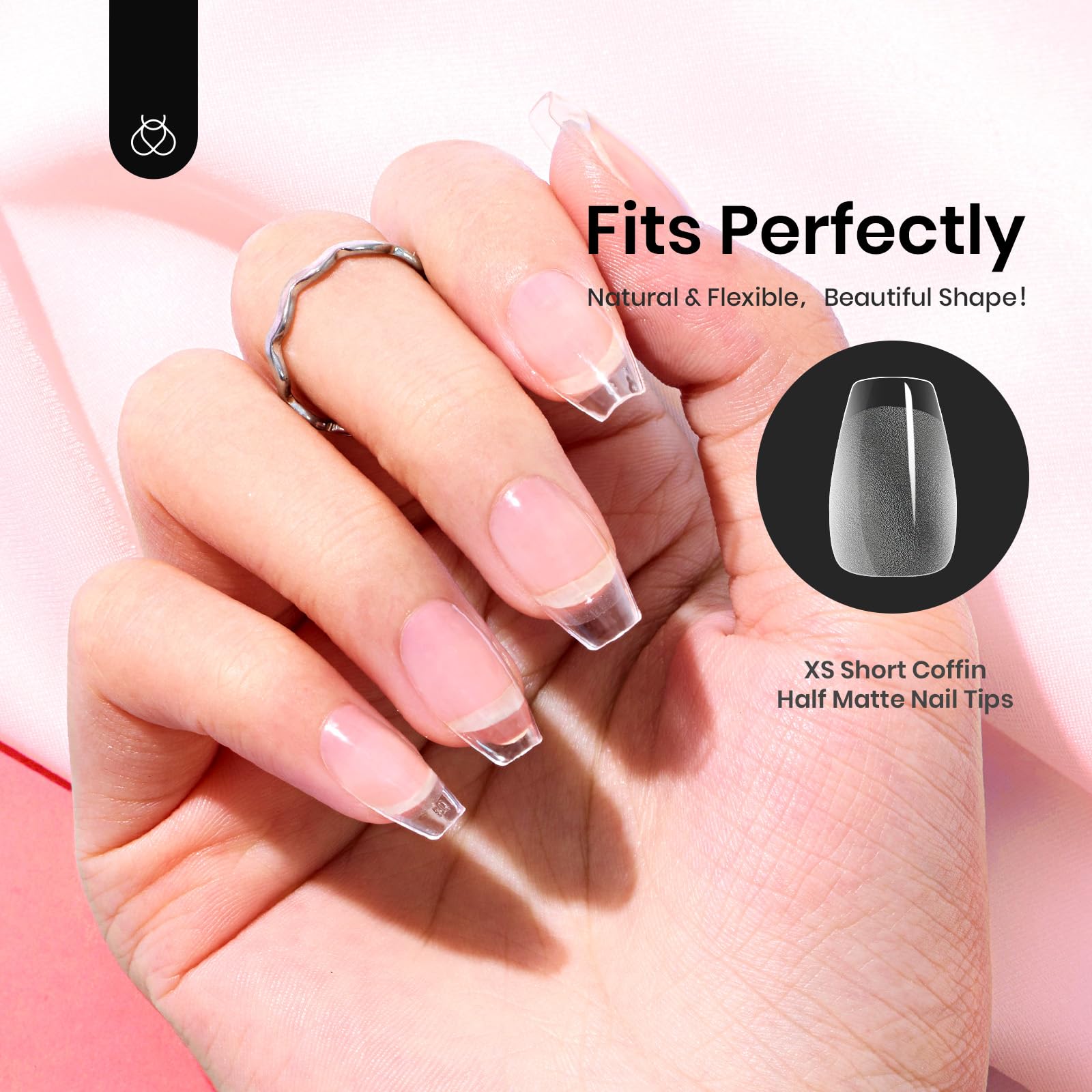 Beetles Gel Nail Tips break-resistant design supports extended nails.
