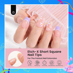 Beetles Etch-X full-cover half-matte tips fit nails with minimal filing