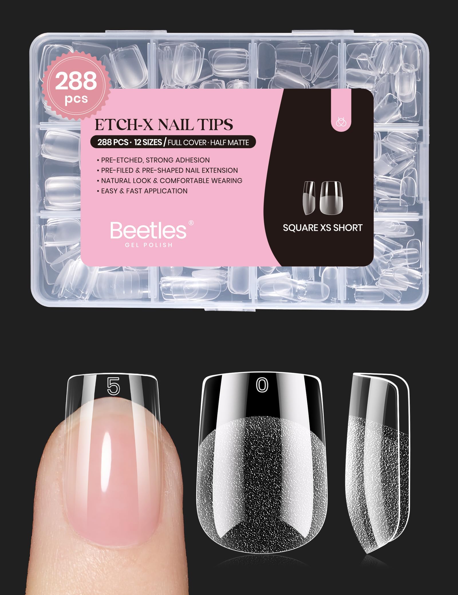 Beetles Gel Nail Tips packaging for convenient home manicure.
