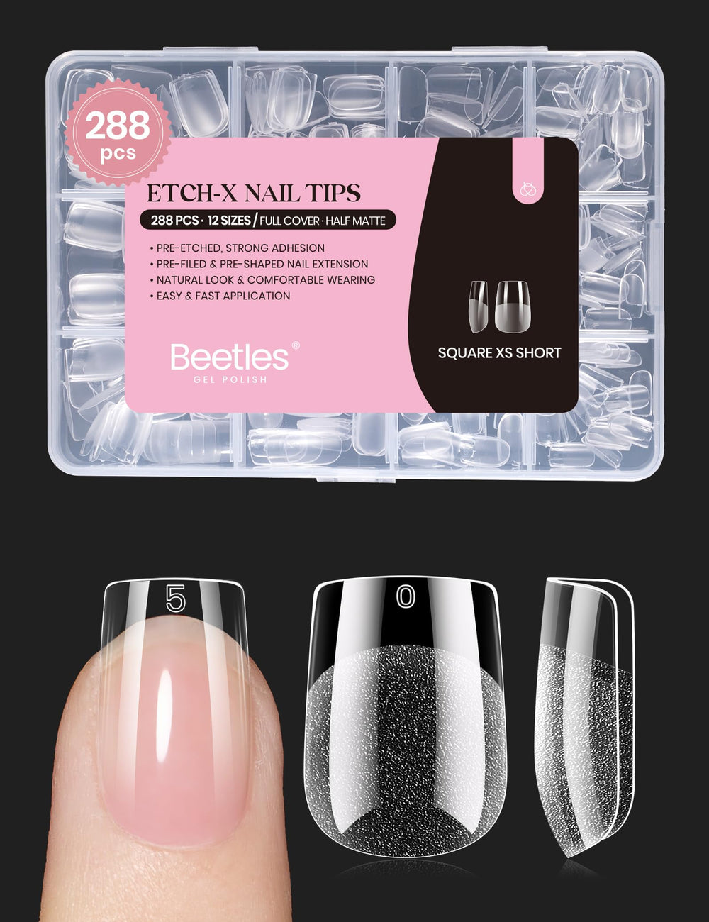 Beetles Gel Nail Tips packaging for convenient home manicure.