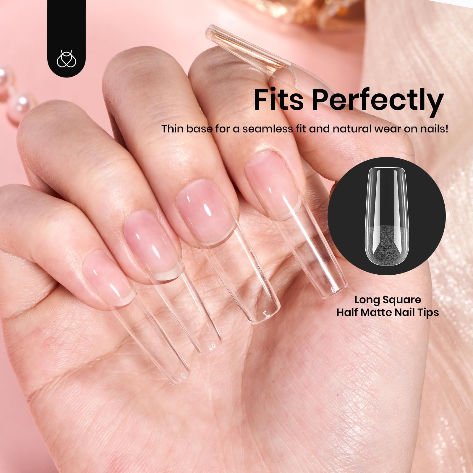Beetles Gel Nail Tips full-cover design blends with natural nails.