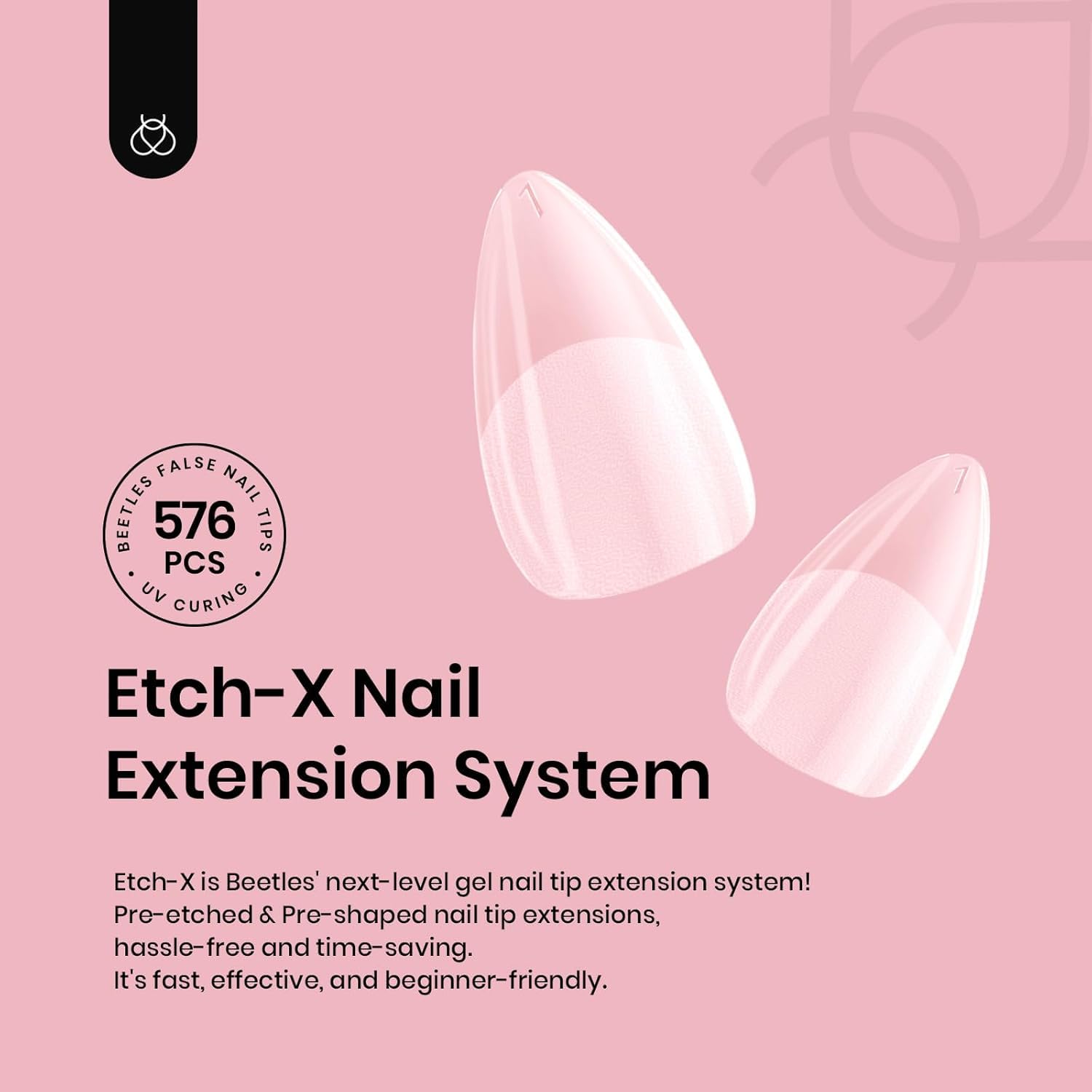Beetles Gel Nail Tips half matte edge for natural look