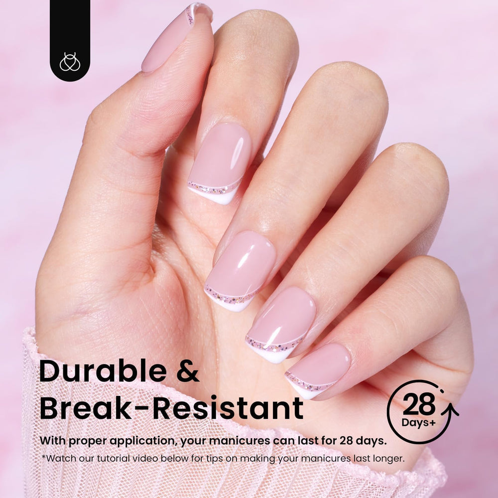 Beetles Gel Tips half matte finish for natural styling.