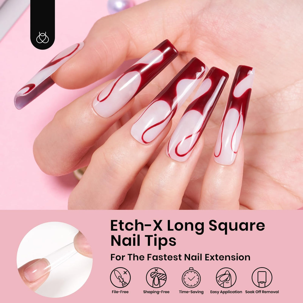 Beetles Gel Nail Tips half-matte finish improves glue grip.