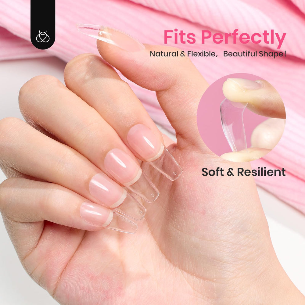 Edge-thin tips for a seamless blend with natural nails.