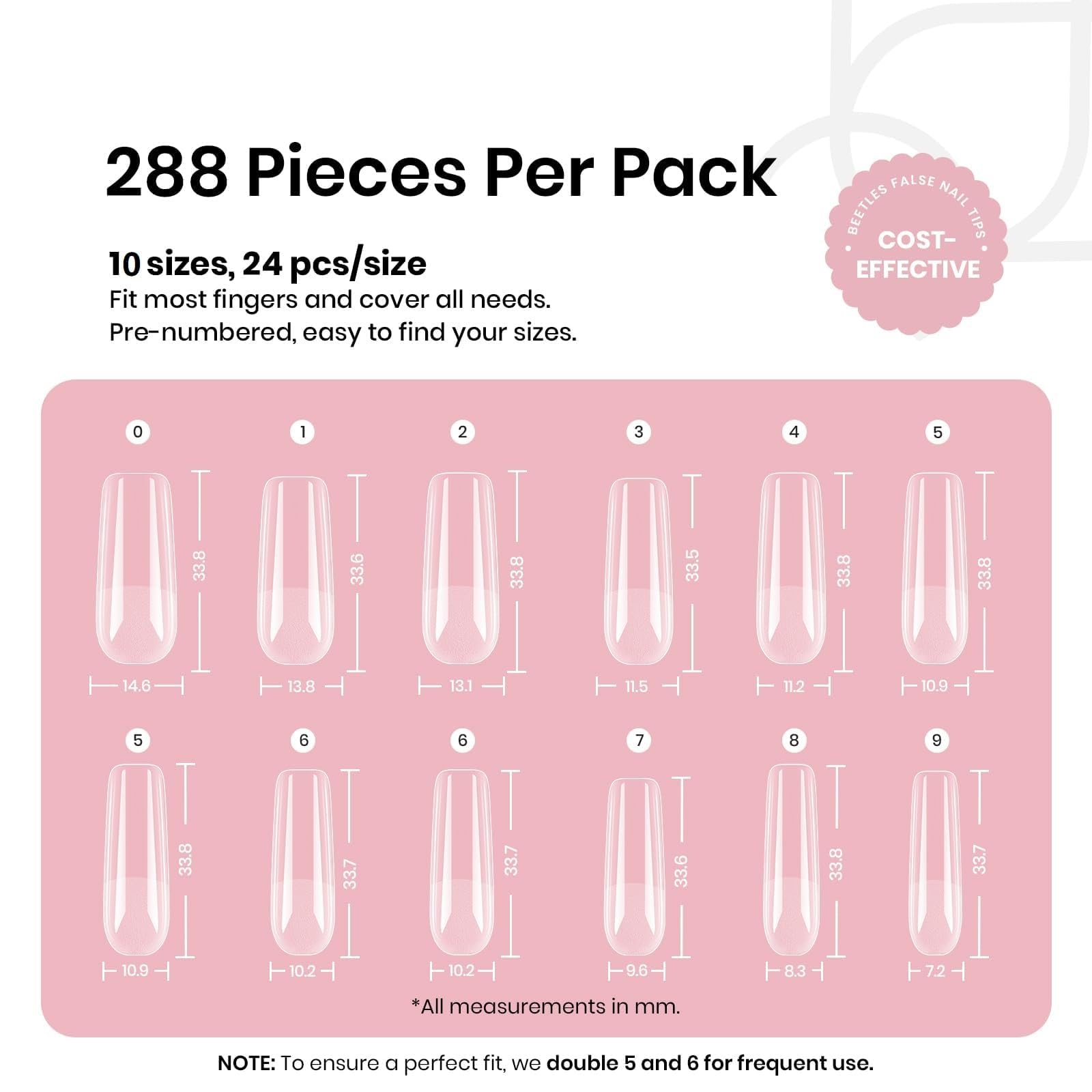 Beetles Gel Nail Tips pre-shaped for fast, easy application.