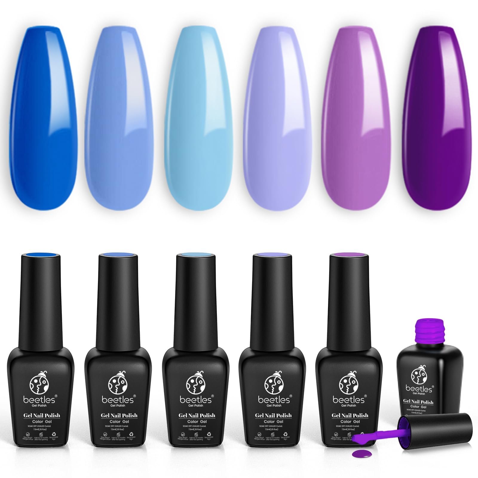 Beetles Gel Polish 906 baby blue for bright, long-lasting nails.