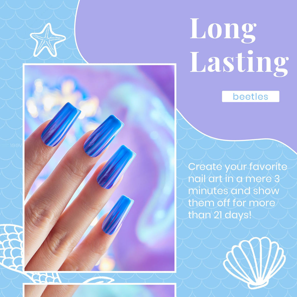Beetles Gel Polish 909 mermaid for sparkling nails in UV/LED polish.