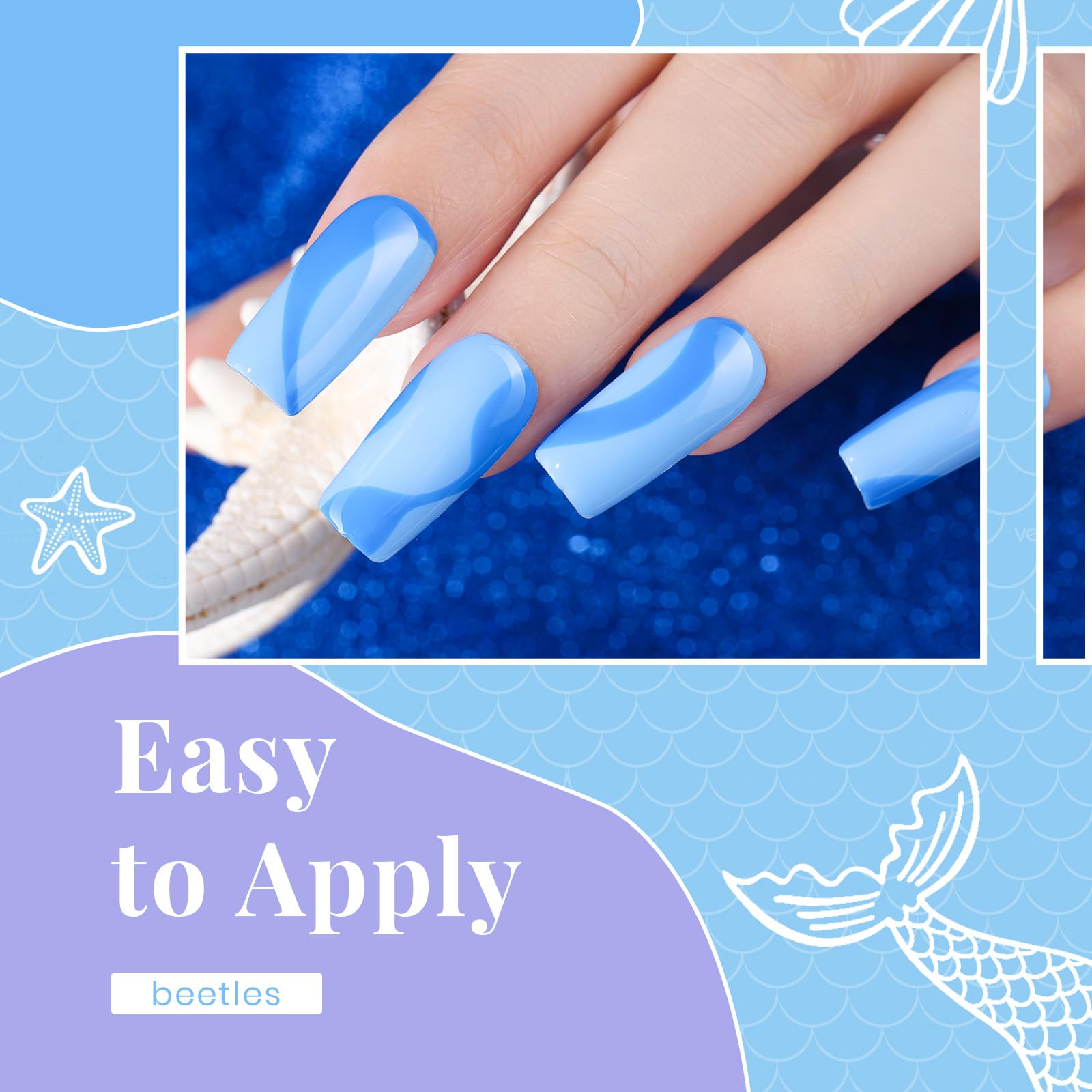 Beetles Gel Polish 910 sky blue for smooth application and quick-dry results.