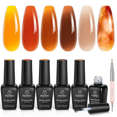 Beetles Gel Polish Amber Chic jelly bottle showing translucent fall-ready color.