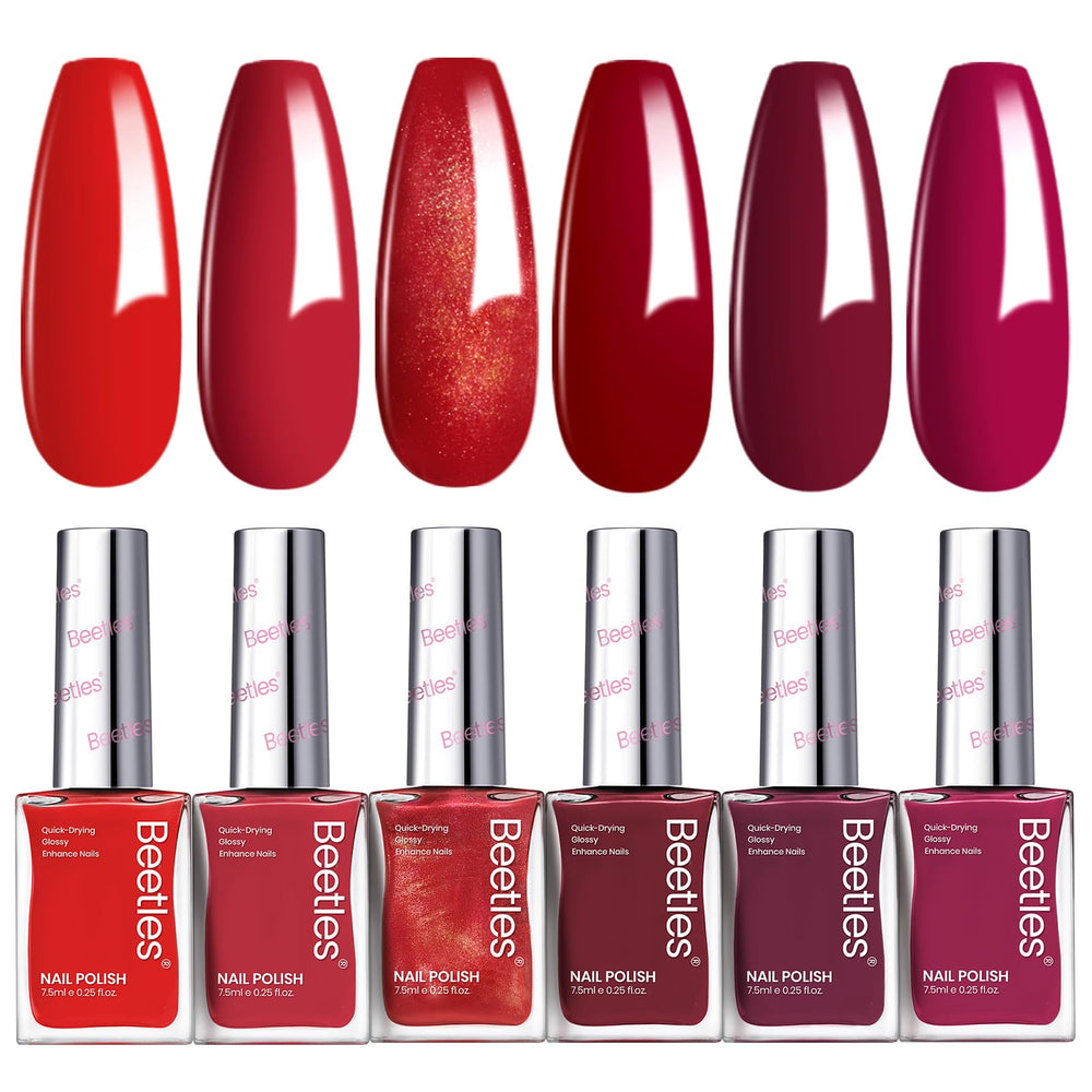 Beetles Gel Polish Blazing Rose packaging highlights a six-color set for at-home manicures