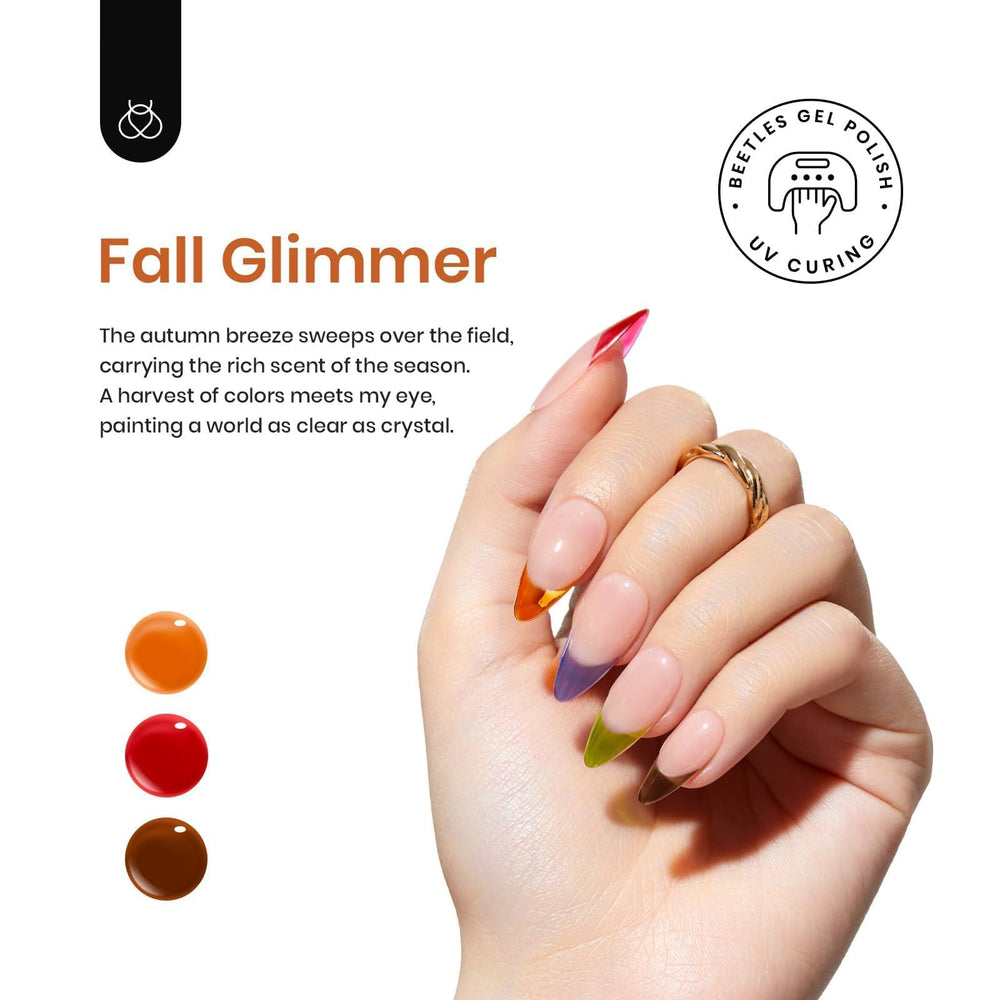Beetles Gel Polish Glimmer nails in application demonstrate layering depth.