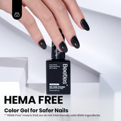 Beetles Gel Polish Classic Black color bottle highlighting true hue for home use.