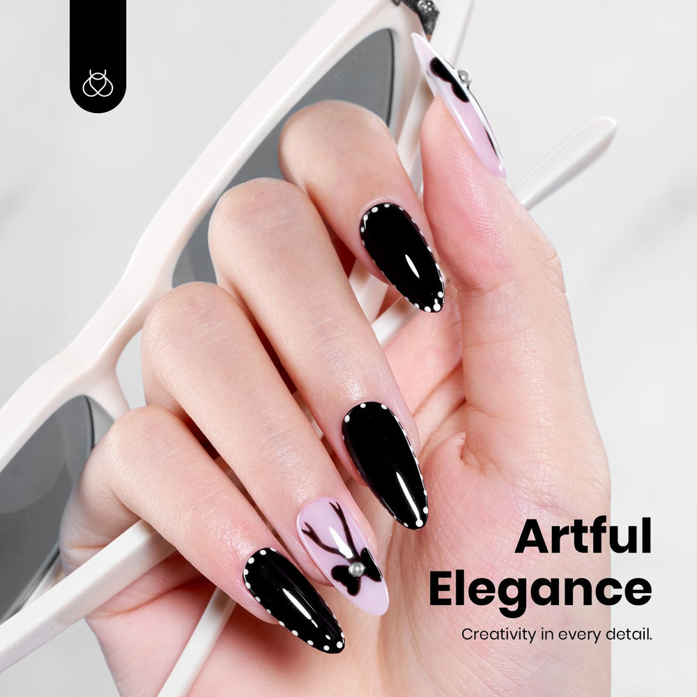 Beetles Gel Polish Classic Black packaging featuring compact 8ml bottle.