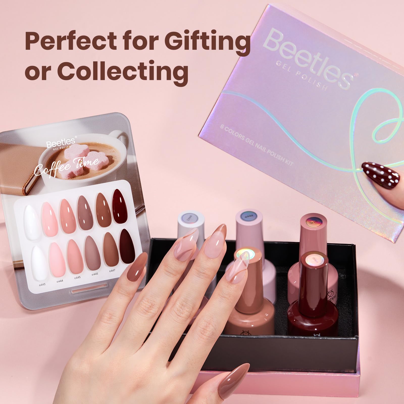 Beetles Gel Polish Coffee Time shade display card for shade selection.