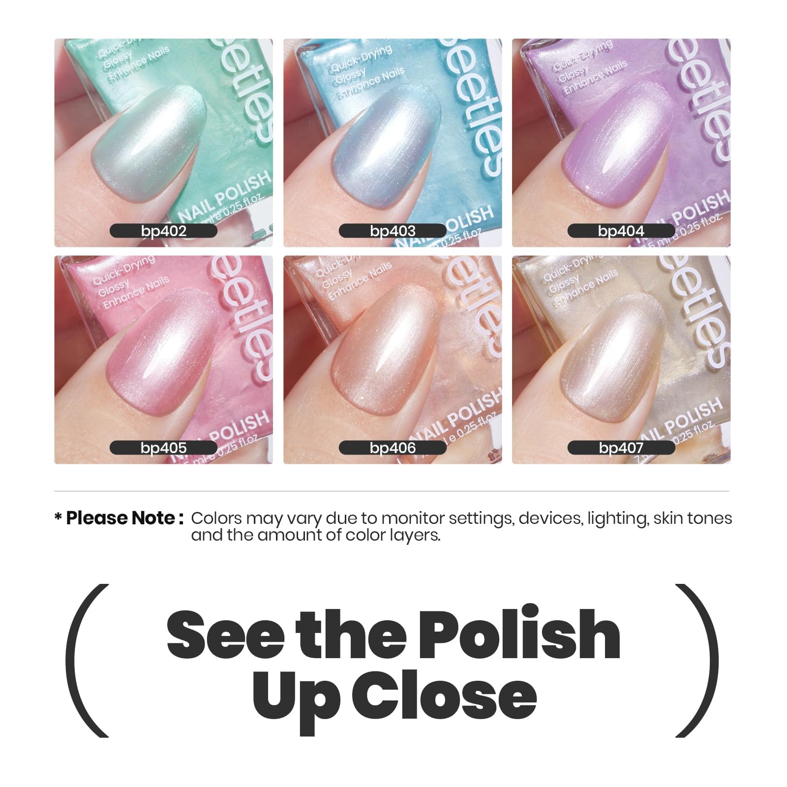 Beetles Gel Polish quick-dry nails on hand, rapid manicure in minutes.