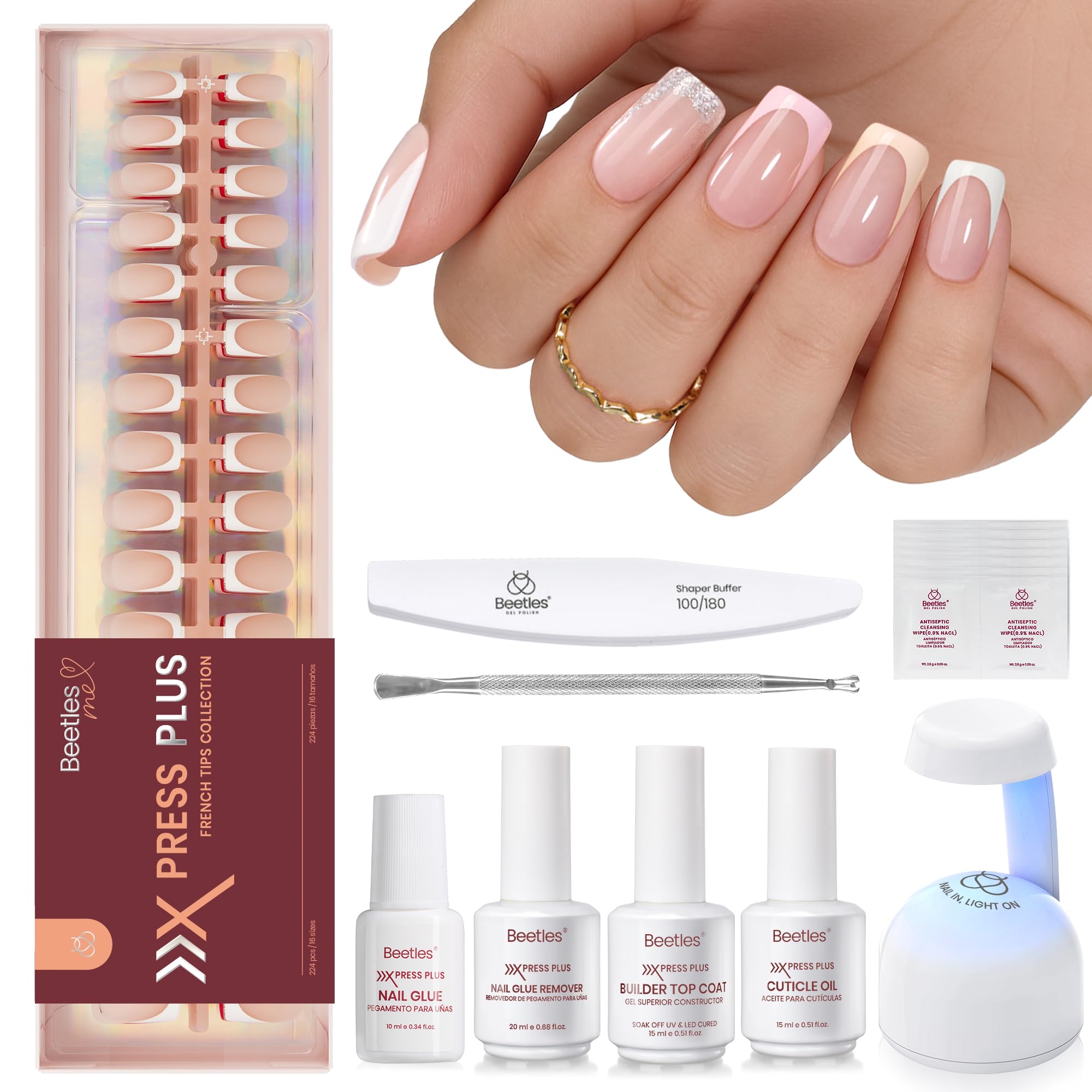 Beetles Gel Polish French Tips Kit collection for quick salon-style nails