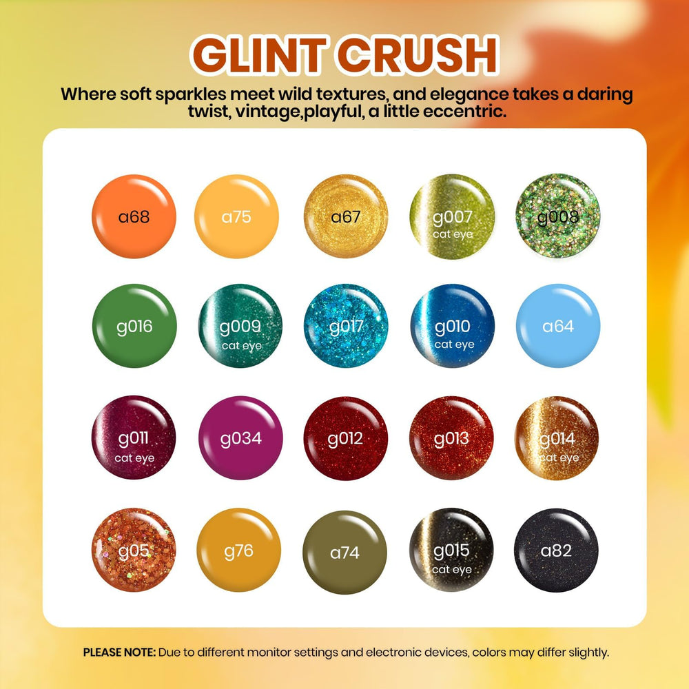 Beetles Gel Polish Glint Crush base coat and top coat kit for smooth wear.