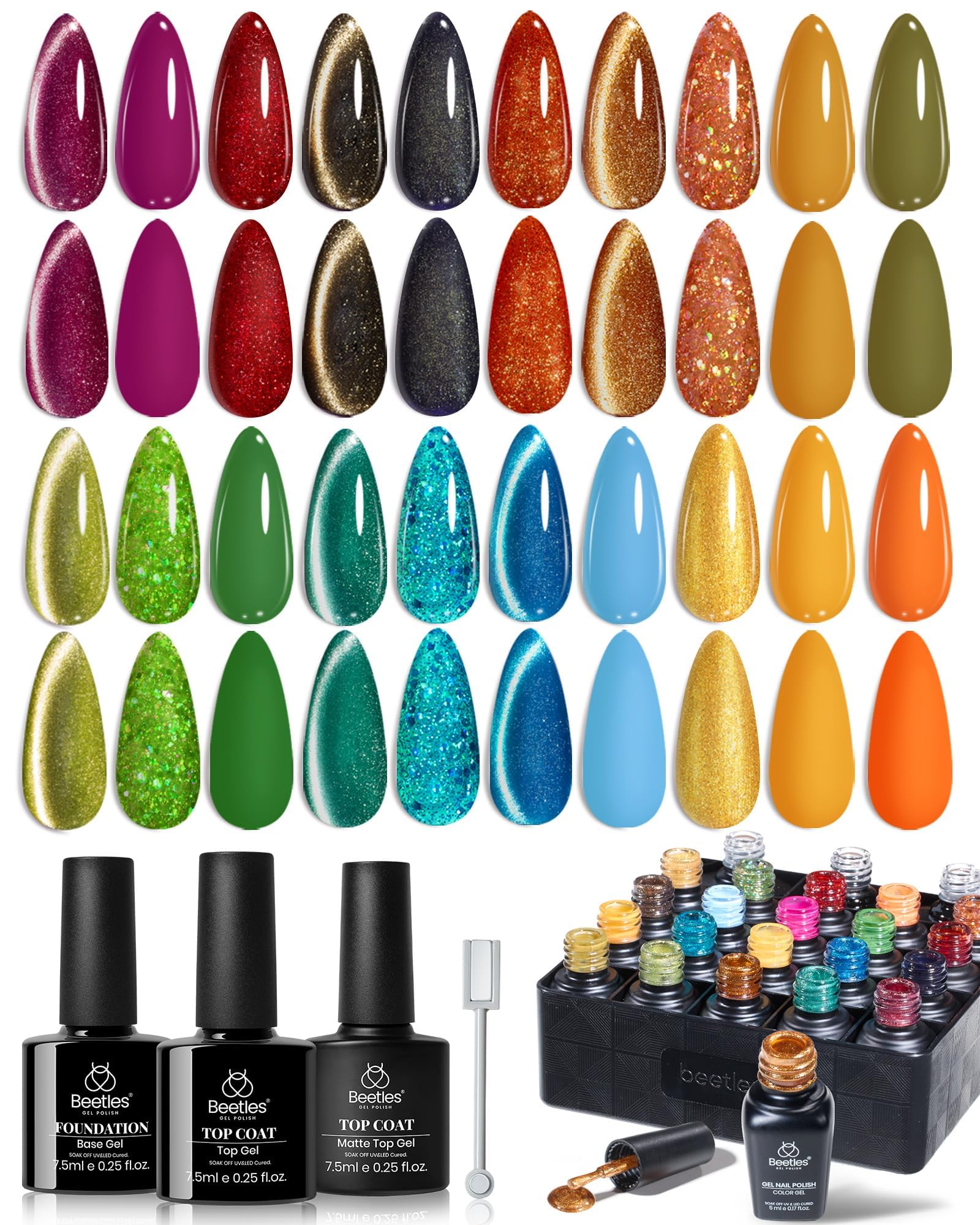 Beetles Gel Polish Glint Crush winter color palette for a chic manicure.