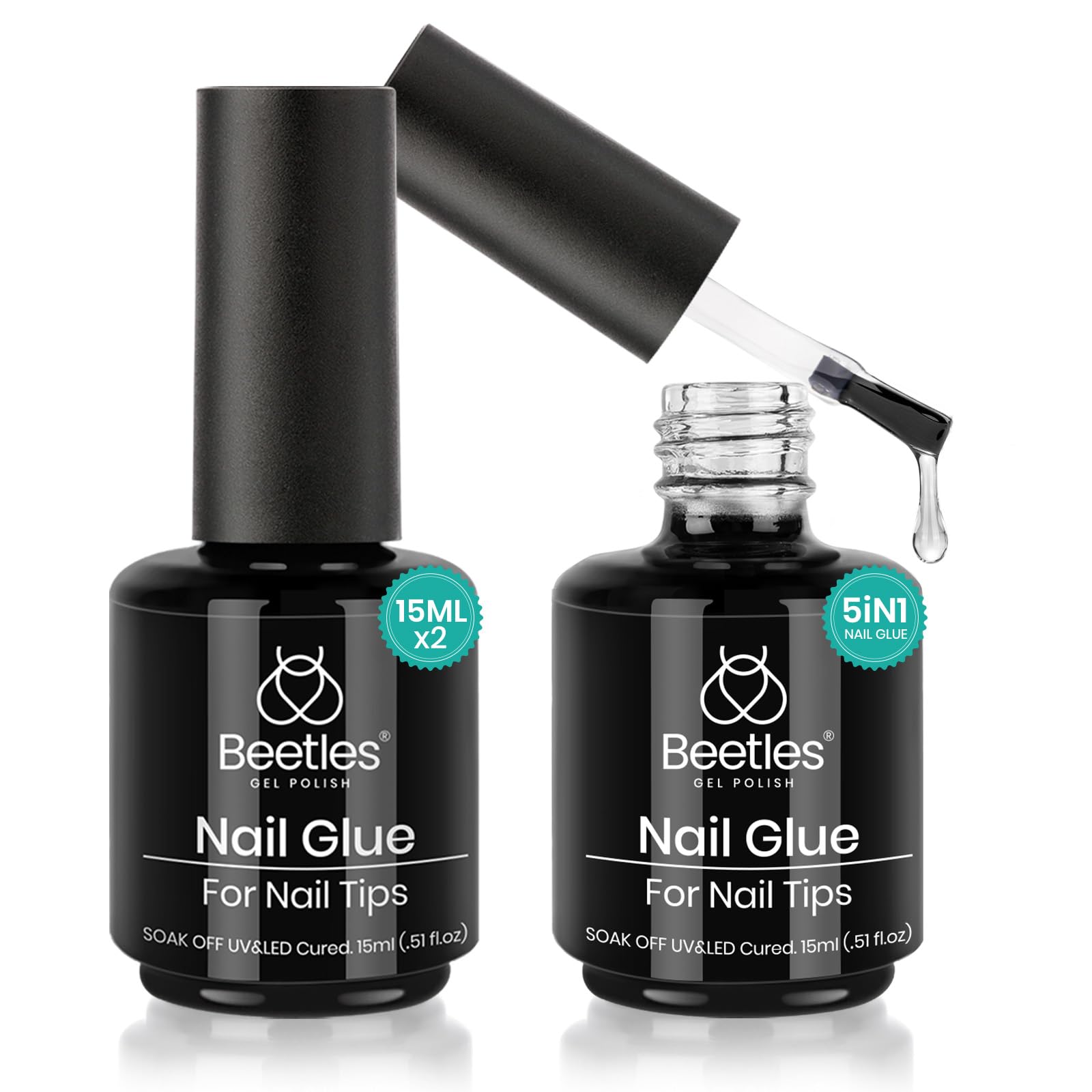 Beetles Gel Polish Glue Kit package showing all-in-one nails system for DIY use