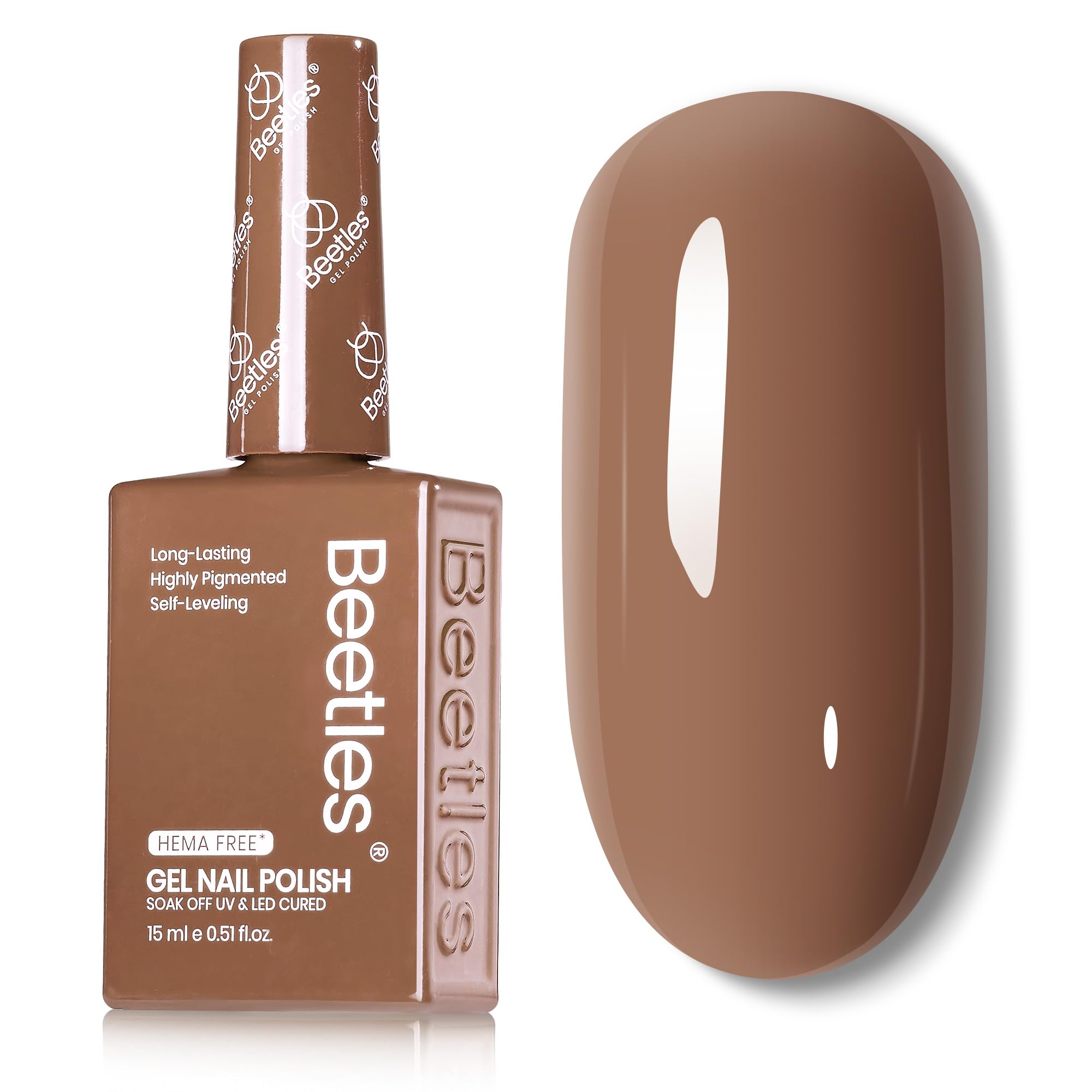 Beetles Gel Polish brown bottle shows the color for at-home manicures.