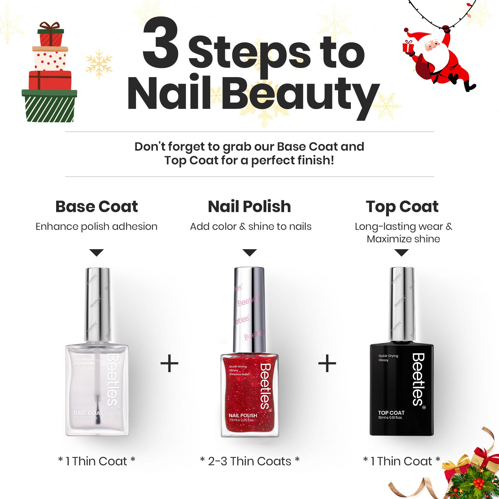 Beetles Gel Polish set ideal for 4th of July and Valentine nail designs