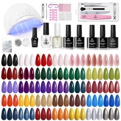 Beetles Gel Polish Kit with 45 color bottles for versatile at-home manicures.