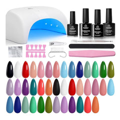 Beetles Gel Nail Polish Kit with UV/LED lamp for at-home curing.