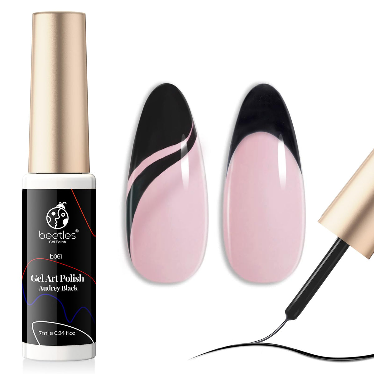 Beetles Gel Polish liner pen 7ml for precise salon-style lines at home.