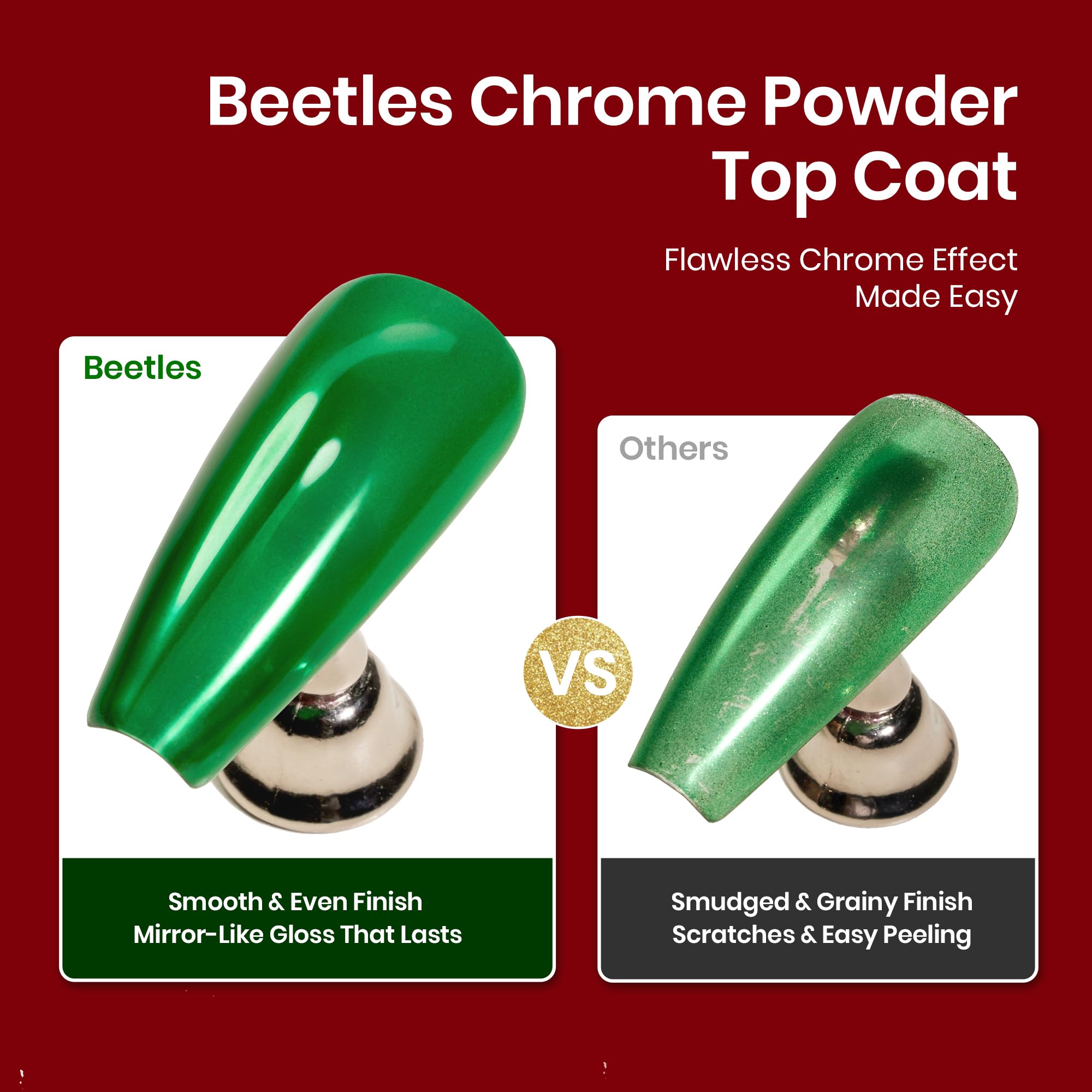Beetles Matte Top Coat bottle seals designs with a smooth finish.