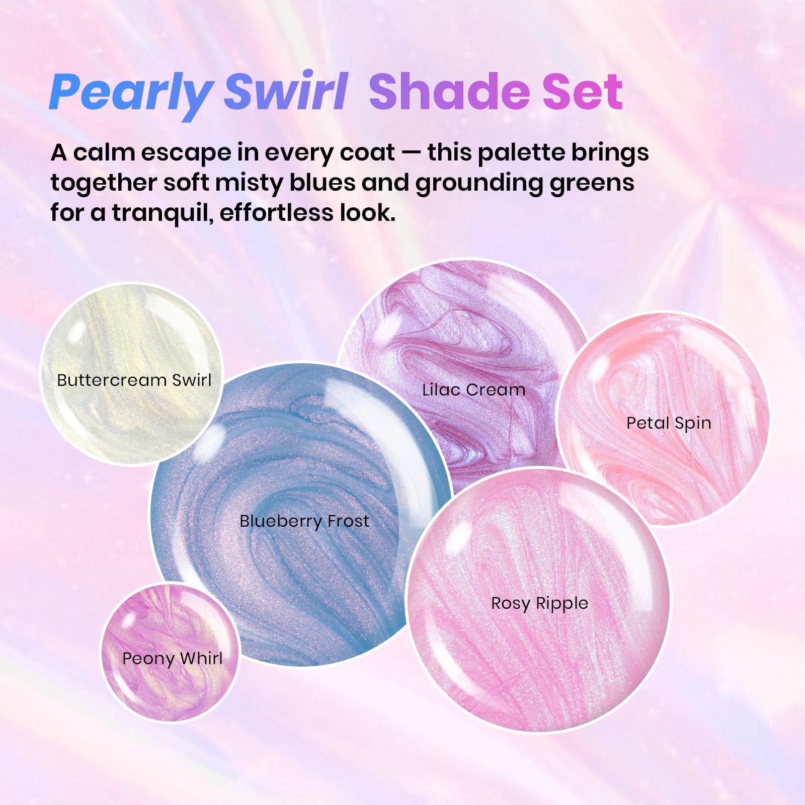 Beetles Gel Polish Mermaid Swirl palette offers chic pearlescent color options.