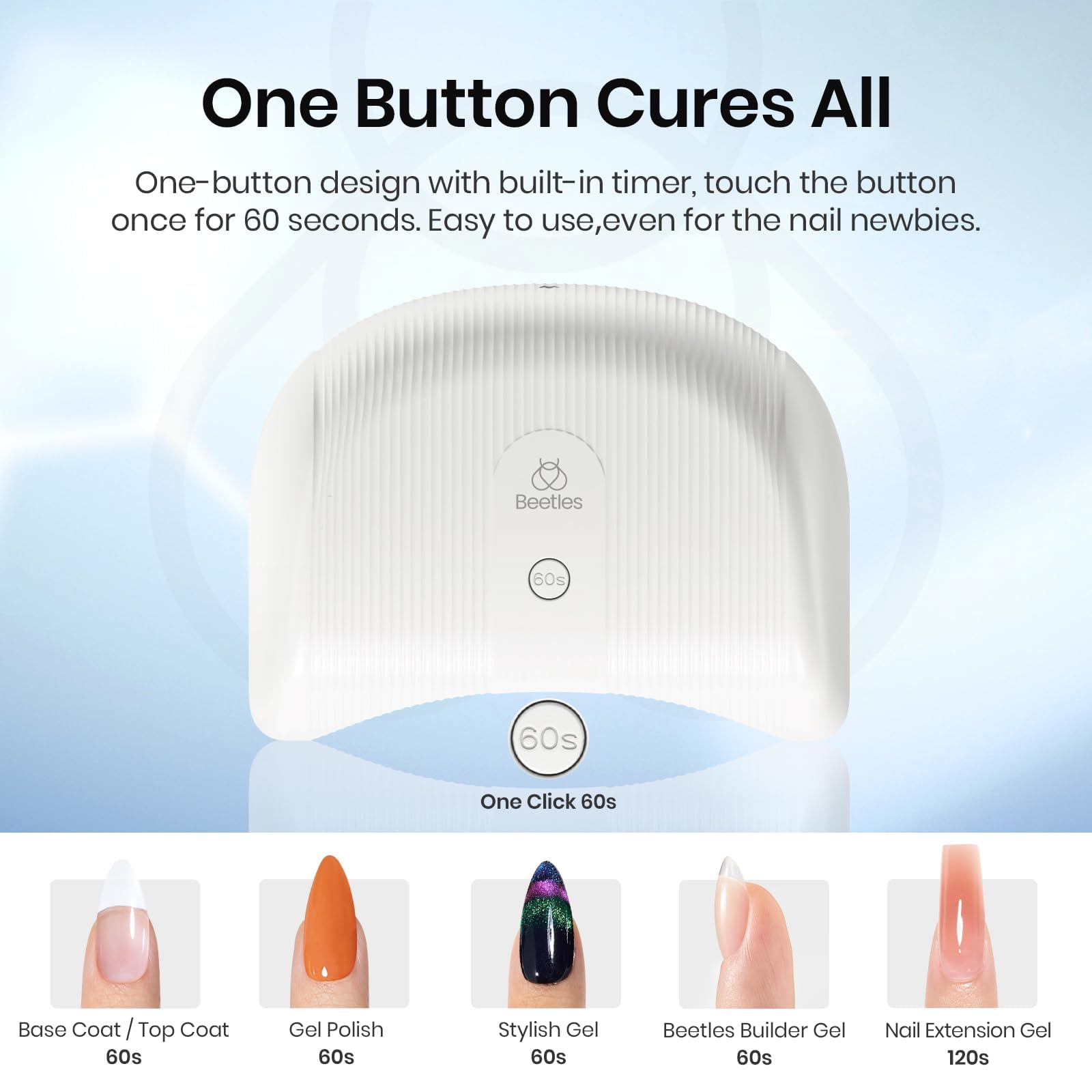 Beetles Gel Polish Nail Dryer compact design fits on a small vanity