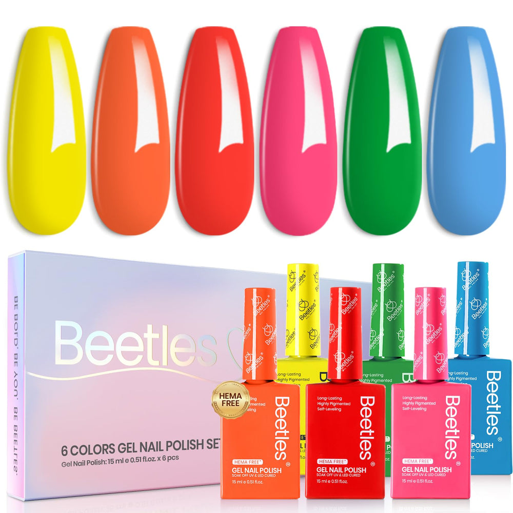 Beetles Gel Polish neon pink bottle ready for vibrant mani and long-lasting color