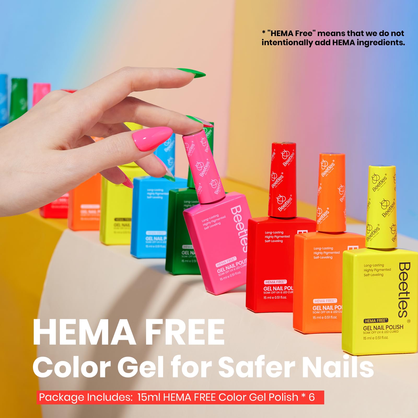 Beetles Gel Polish neon yellow bottle perfect for playful nail art