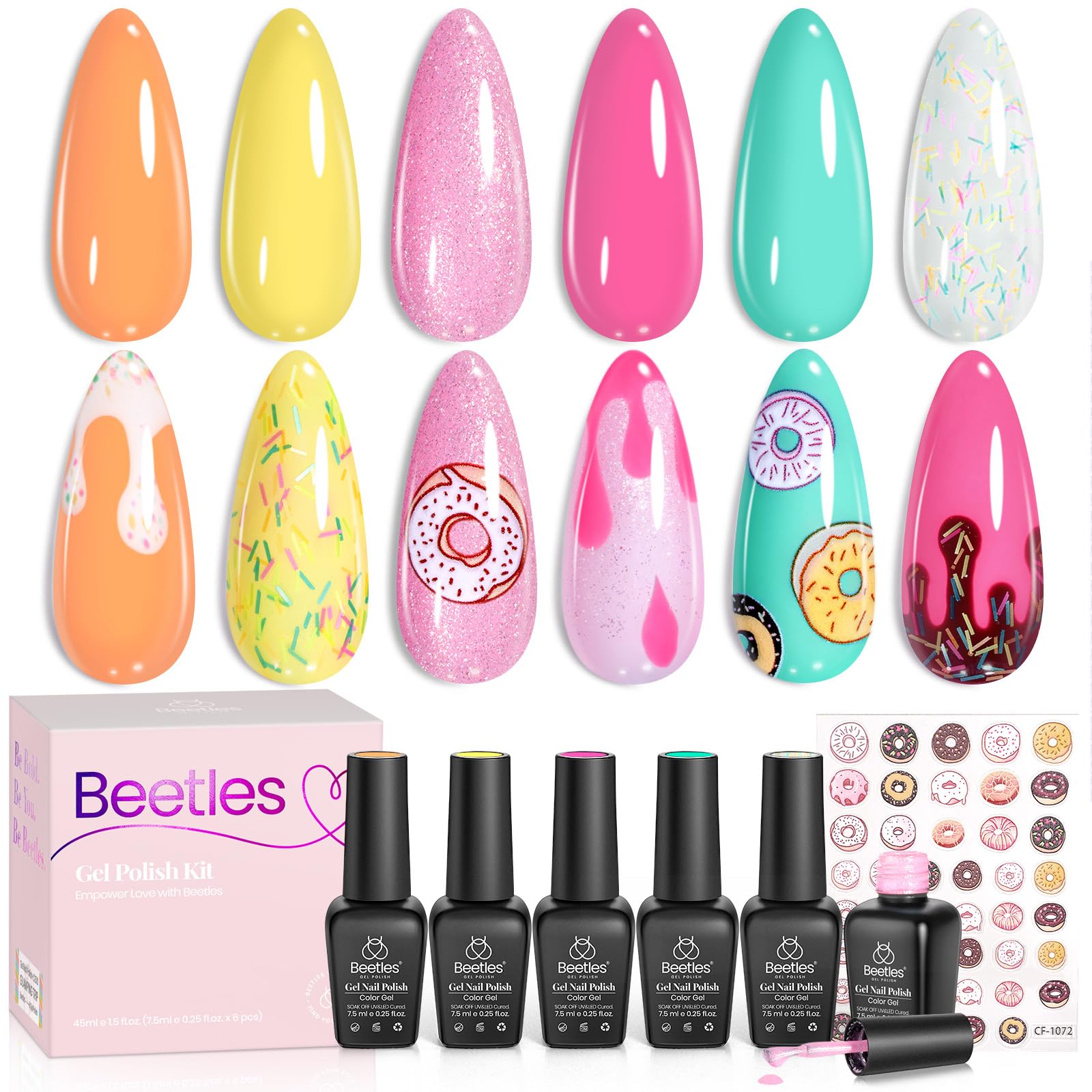 Beetles Gel Polish Orange Sunshine on nails for a vibrant summer manicure