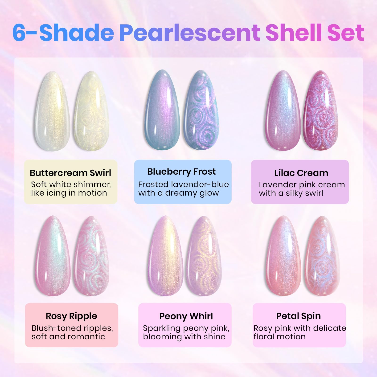 Beetles Pearl Glow shades add subtle shimmer to outfits.