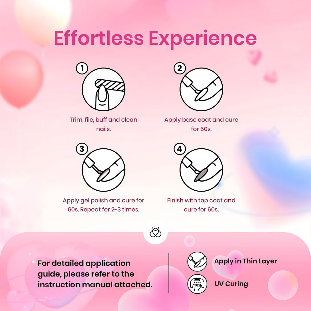 Beetles Gel Polish Pink Set application process, smooth self-leveling texture.