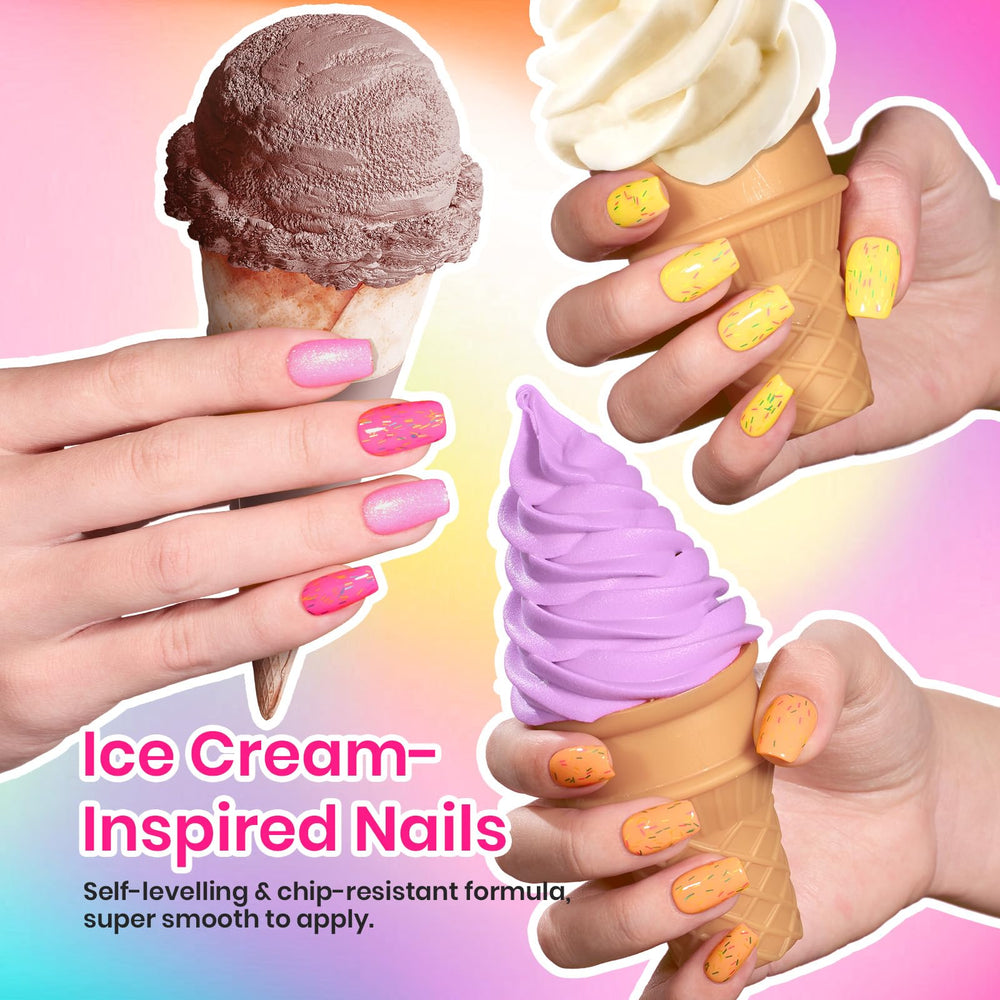 Beetles Gel Polish Pink Strawberry on nails for playful pastel flair